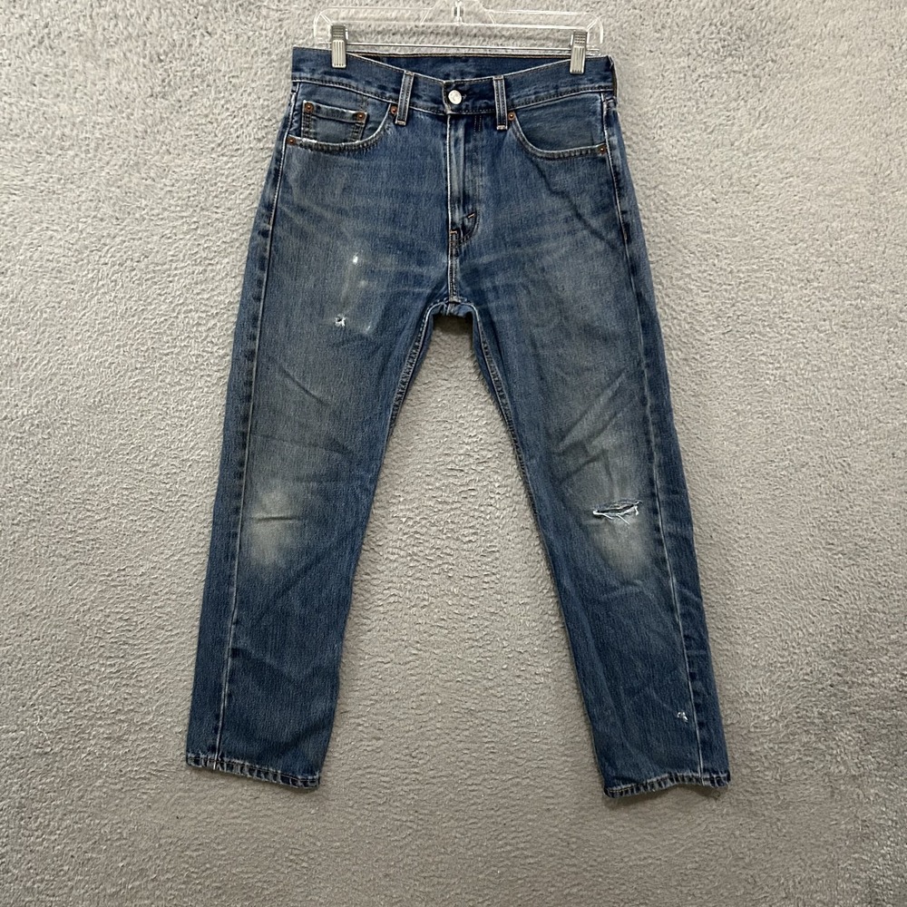 Levis Jeans Mens 30x30 Blue Denim 505‎ Straight Leg American Work Medium Wash